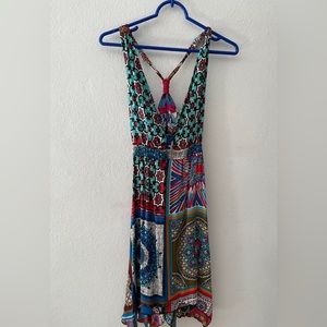 Beautiful printed silk halter dress. Size XS